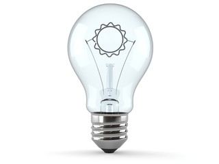 Light bulb with sun icon