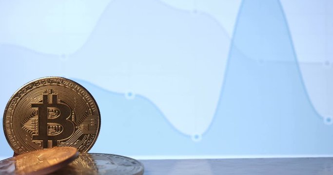 Gold, silver and bronze coin bitcoin, Crypto currency course, schedule.