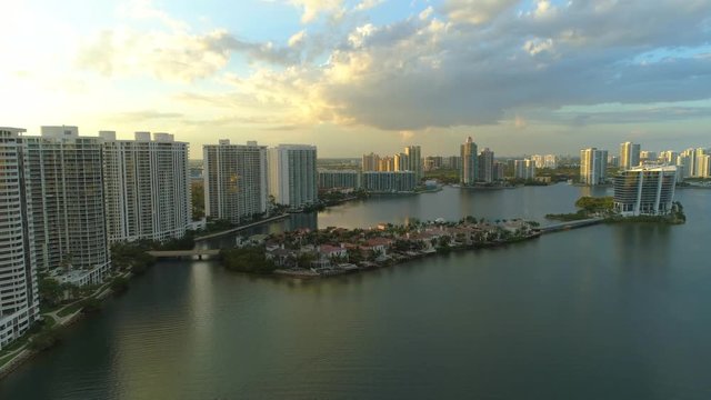 Aerial Prive island luxury real estate Aventura Florida