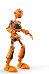 Fototapeta premium funny and glossy robot cartoon