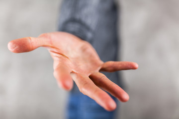 Man reaching out his hand