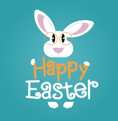 Greeting card with with Easter rabbit