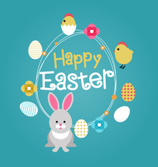 Greeting card with with Easter rabbit