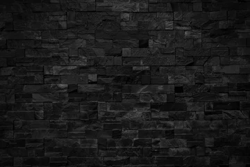 Photo sur Plexiglas Mur de briques Abstract brick surface black wall background. for pattern wallpaper or backdrop for graphic design