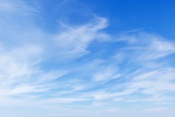 beautiful blue sky with white Cirrus clouds