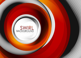 Spiral swirl flowing lines 3d vector abstract digital motion background design. Rotating concept