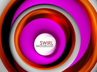 Spiral swirl flowing lines 3d vector abstract digital motion background design. Rotating concept