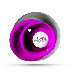 Spiral swirl flowing lines 3d vector abstract digital motion background design. Rotating concept