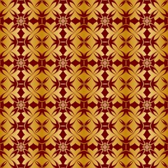 Fototapeta premium Gold and red background with seamless pattern, suitable as wrapping paper.Gold and red paper with seamless abstract pattern. Imitation of gold.