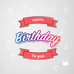 Happy birthday colorful, vector illustration. Celebration background.