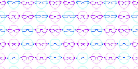 seamless background repeat pattern of male and female heads wearing glasses