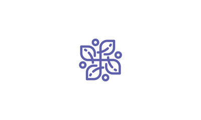 interest, non profit, business, consulting, humanist, leaf, emblem symbol icon vector logo