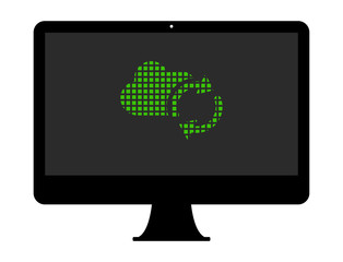 Pixel Icon PC - Synchronisieren - Wolke