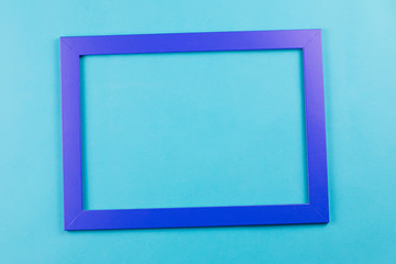 Blue color frame on bright blue background.