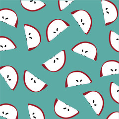 Apple slices pattern. Vector illustration