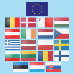 Fototapeta na wymiar Vector set of European Union web button