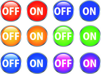 Colorful Shiny round switch button set
