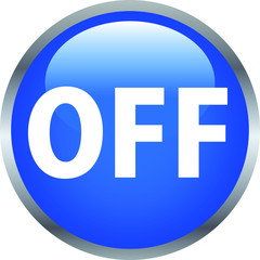 Blue Shiny round OFF switch button