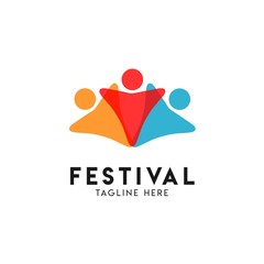 Festival Logo Vector Template Design Illustration