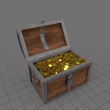 Treasure chest with gold