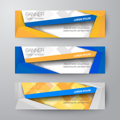 Fototapeta premium Set of banners web template abstract vector background