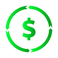 Dollar turnover icon