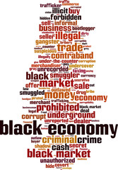 Obraz premium Black economy word cloud