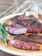 Beef steak with fresh rosemary