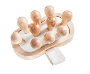 New wooden massager isolated on white