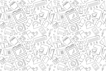 Vector appliances pattern. Appliances seamless background