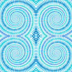 Boho tie dye background watercolor effect vector hippie blue