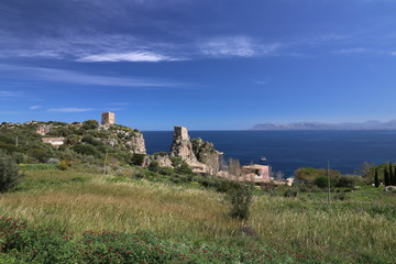 Fototapeta na wymiar Panorama marino siciliano