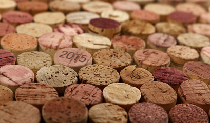Close up background of used wine corks