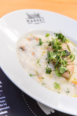Risotto served in Mercado da Ribeira in Lisbon, Portugal