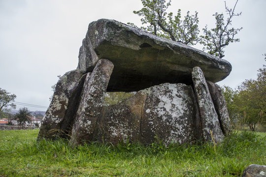 Dolmen of Barrosa, located in Vila Praia de Ancora, Northern Portugal.