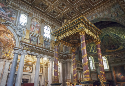 Main altar of the Basilica of Santa Maria Maggiore in Rome