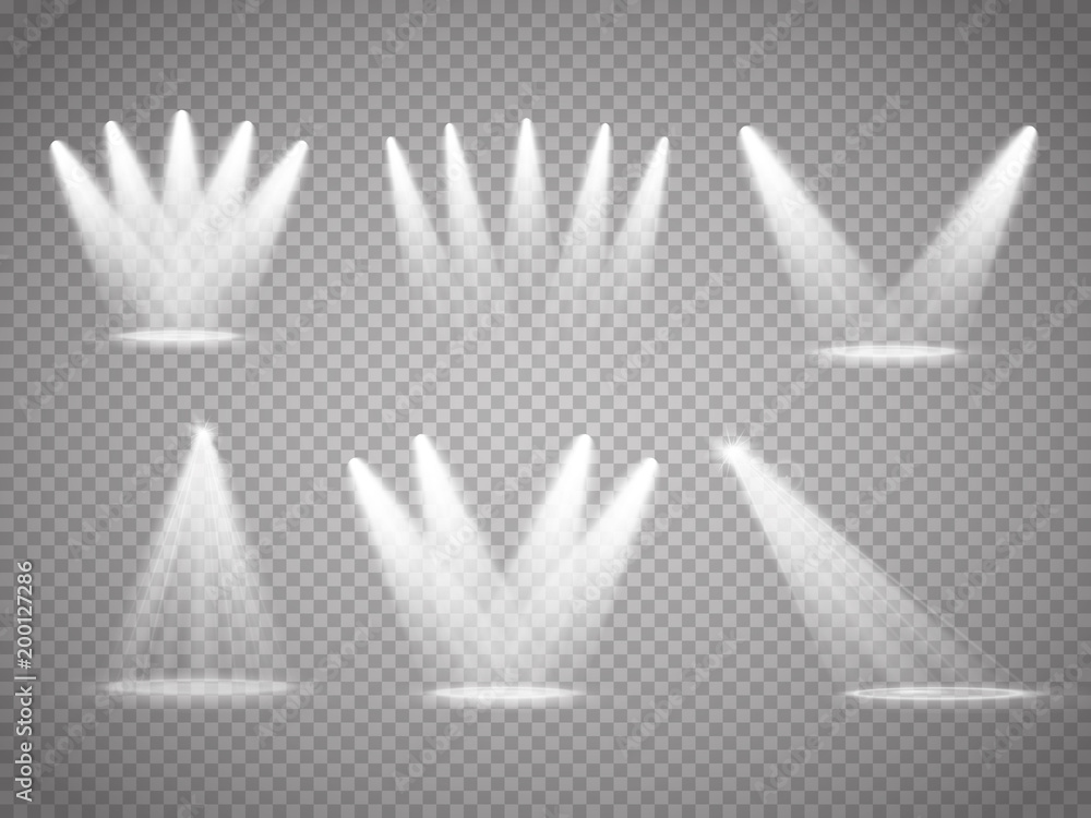Canvas Prints set of vector isolated spotlights. stage light on transparent background.