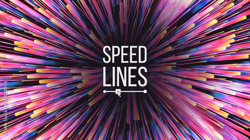 Poster speed lines vector. starburst effect. burst background. glowing rays colorful lines. illustration