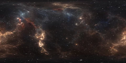 360-Grad-Weltraumnebel-Panorama, gleichwinklige Projektion, Umgebungskarte. Sphärisches HDRI-Panorama. Weltraumhintergrund mit Nebel und Sternen. © Peter Jurik