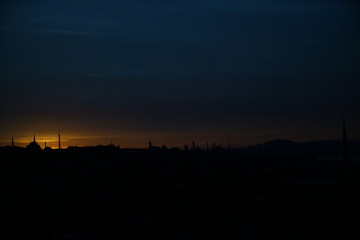 sunrise in sultanahmet mosque