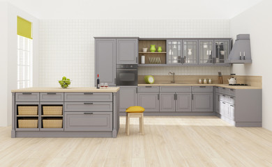 Kitchen interior 3D rendering