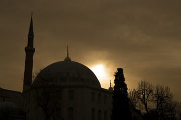 sunrise in sultanahmet mosque
