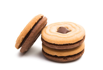 biscuits sandwich with a stuffing isolated