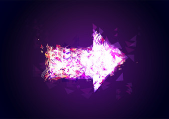 Abstract colorful polygonal arrow background