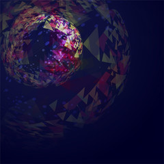 Abstract colorful polygonal sphere background