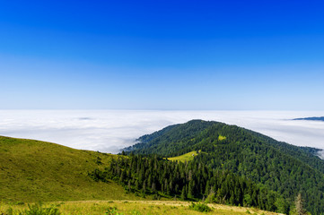 Cloudscape on mountains
