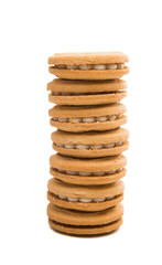 biscuits sandwich with a stuffing isolated