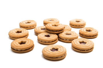 biscuits sandwich with a stuffing isolated