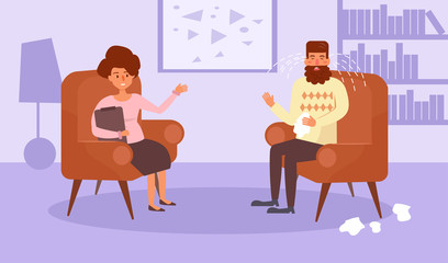 Psychologist. Vector. Cartoon.