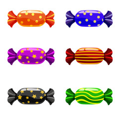 Set of sweets candy on white background. Vector illustration. Isolated